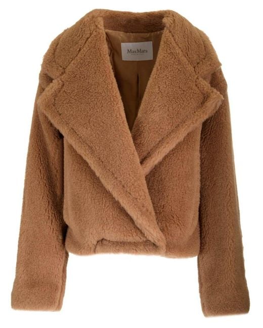 Max Mara Brown Camel Teddy Cropped Jacket