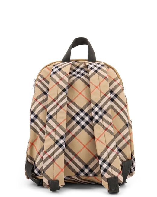 Burberry Gray Essential Backpack With Check Pattern for men