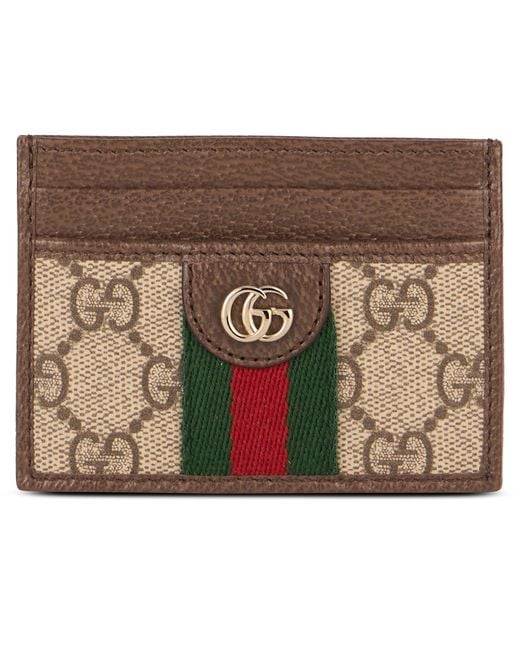Gucci Brown Cardholder Ophidia Gg Supreme Polyurethane Wallets & Purses