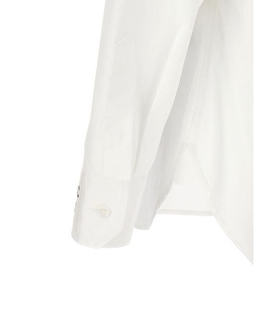 Moschino White Tailored Stretch Cotton Poplin Shirt With Front Pocket