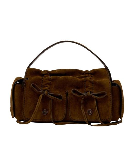 Acne Brown Acne Studios Multipocket Calfskin Shoulder Bag