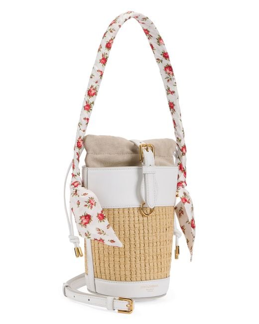 Dolce & Gabbana White Bucket Bag Capri Rafia Viscose