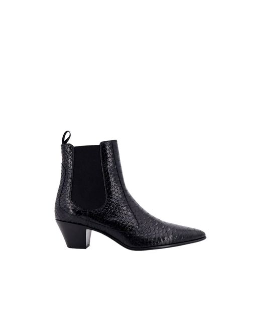 Céline Black Snake-Effect Leather Chelsea Boots for men