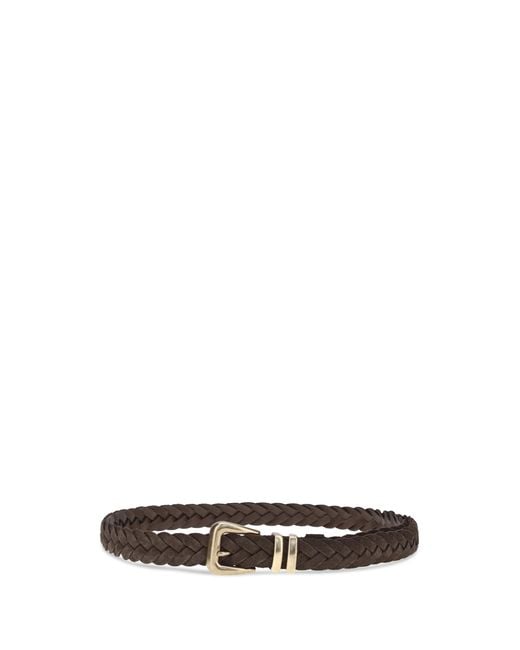 Brunello Cucinelli White Woven Leather Belt Calf for men