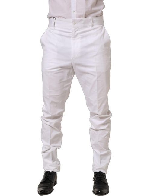 Dolce & Gabbana Purple Cotton Tapered Leg Dress Trouser Pants Elastane for men