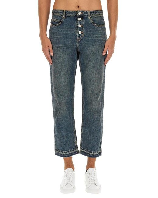 Isabel Marant Blue Jelden Cropped Jeans for men