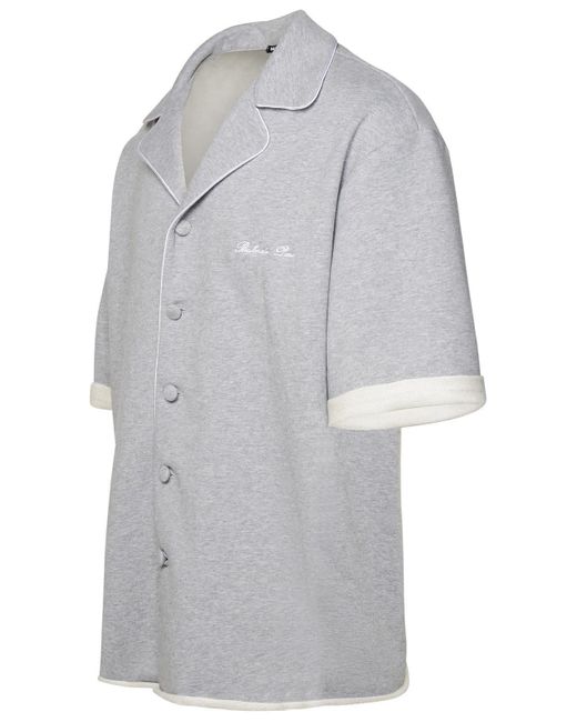 Balmain Gray Cotton Shirt for men