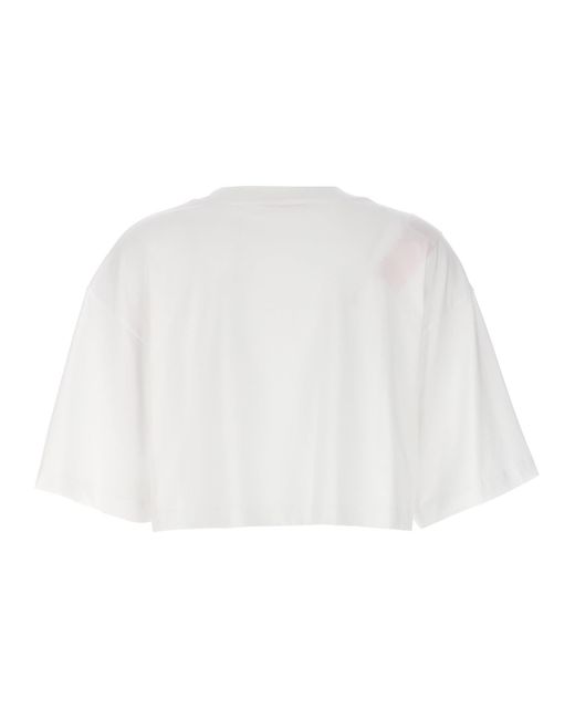 Marni Pink Logo Print Crop T-Shirt