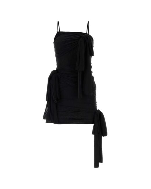 Blumarine Black Stretch Nylon Mini Dress