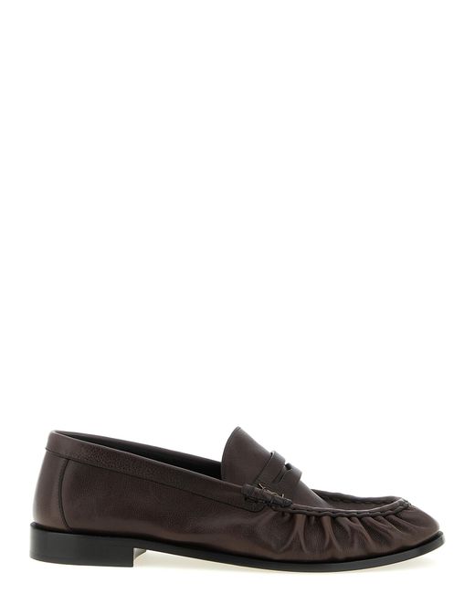 Saint Laurent Brown Calfskin Slip-On Loafers for men