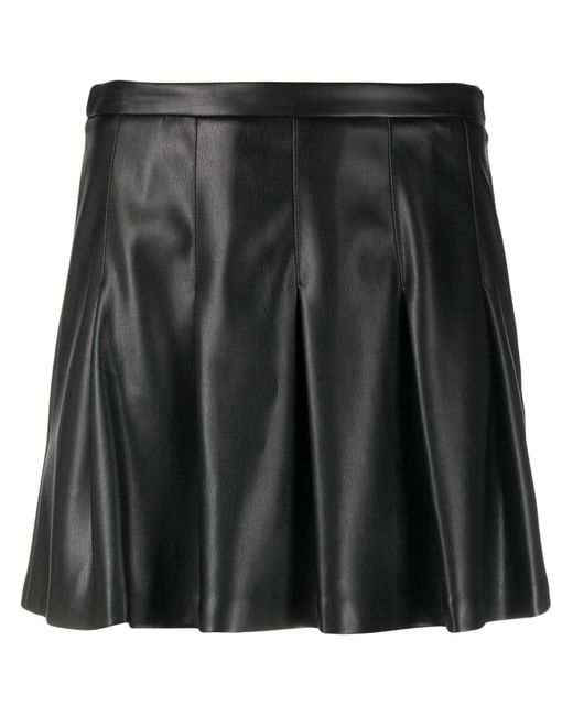 Semicouture Black Faux Leather Skirt