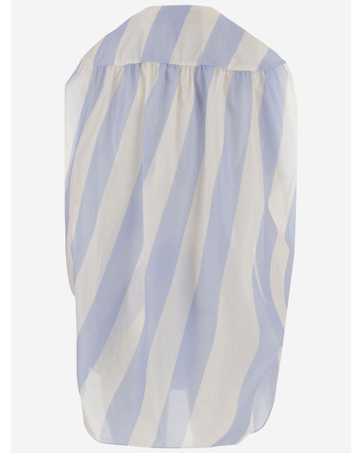 Jacquemus Blue Cotton Shirt Striped Pattern