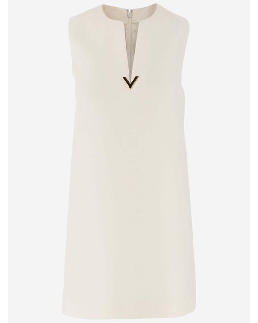 Valentino Natural Wool And Silk Blend Dress