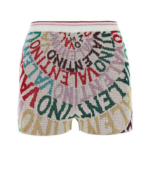 Valentino Garavani Multicolor Embroidered Viscose Blend Escape Shorts