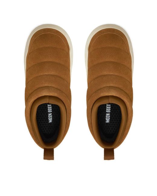 Moon Boot Brown Park Soft Suede Sneakers for men