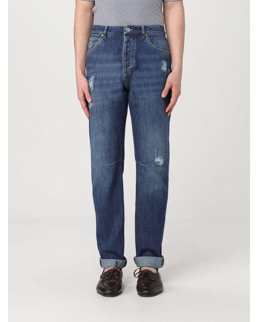 Brunello Cucinelli Blue Relaxedfit Distressed Jeans for men