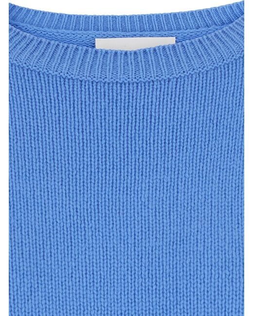 Lisa Yang Blue Sweater Mila Cashmere Knitted Tops