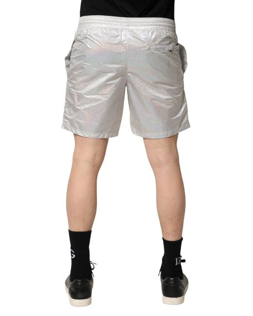 Dolce & Gabbana Metallic Polyester Drawstring Shorts Swimwear for men