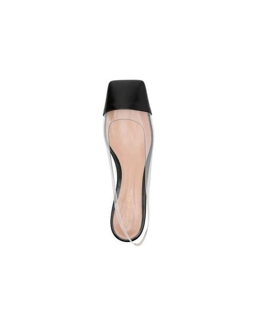 Gianvito Rossi Black Plexiglass Slides Shoe