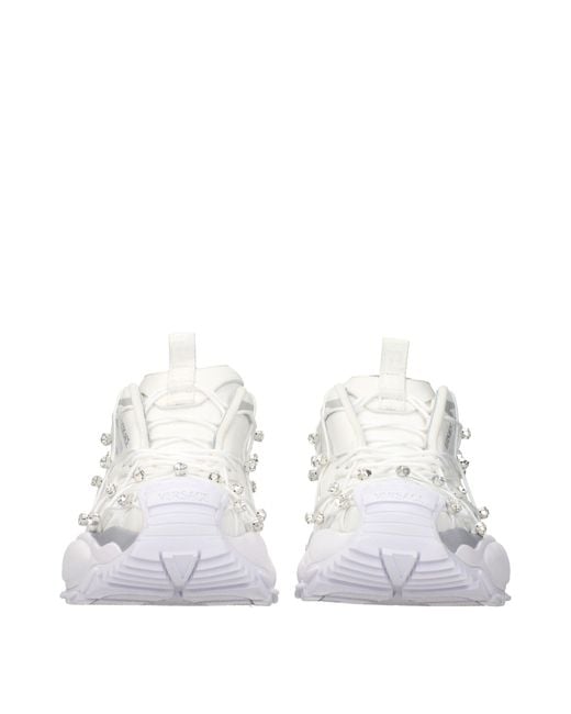 Versace White Fabric Sneakers