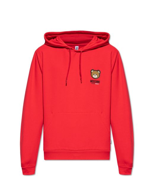 Moschino red hoodie cheap