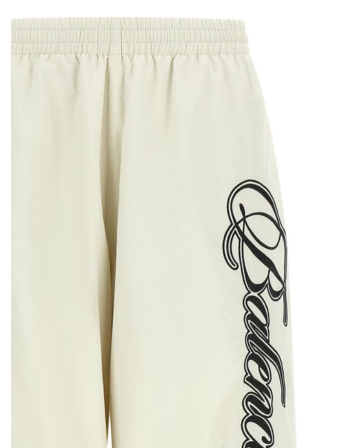 Balenciaga White Cursive Reversible Pants