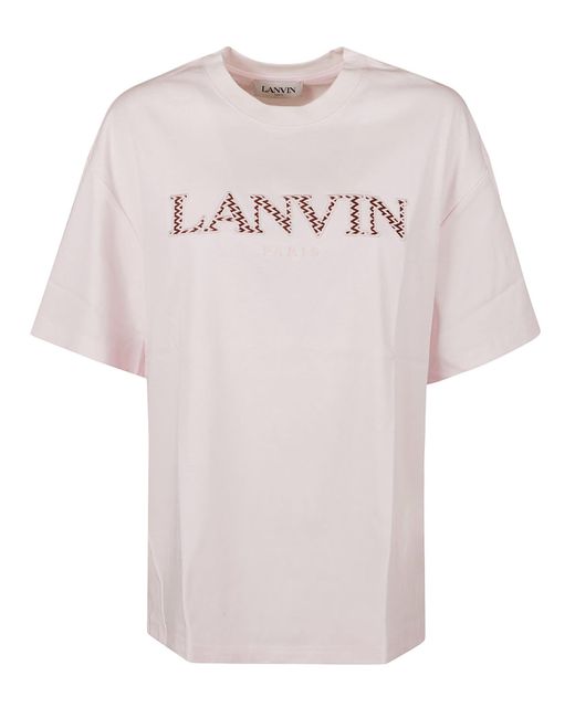 Lanvin Pink Logo Chest T-Shirt