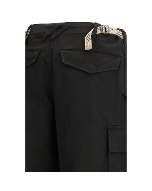 Burberry Black Cotton Cargo Pants for men