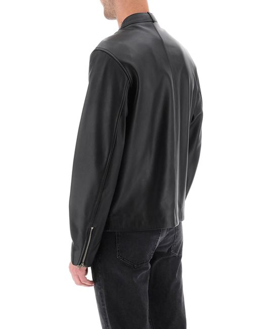 DIESEL Black L-metalo Leather Biker Jacket for men