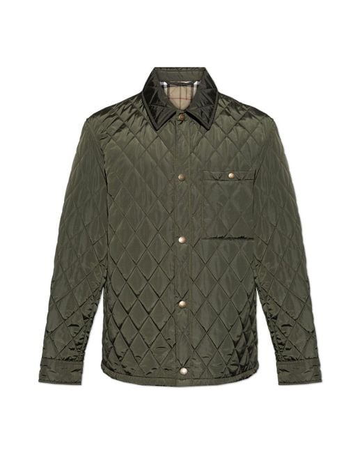 Burberry Green Long Sleeved Quilted Padded Jacket for men