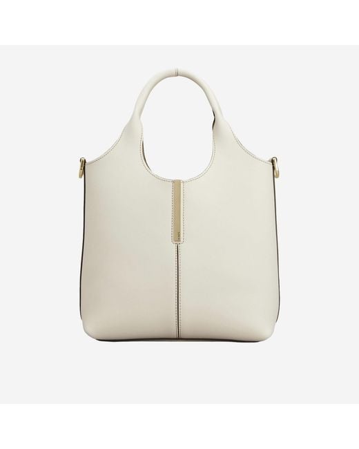 Tod's White Mini Leather Shopping Bag