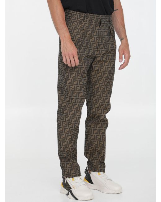 Fendi Synthetic Monogram Trousers in 