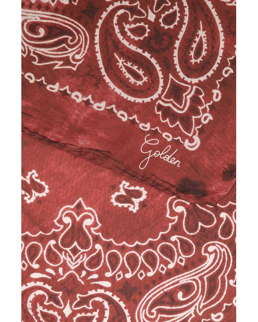 Golden Goose Deluxe Brand Red Printed Silk Foulard for men