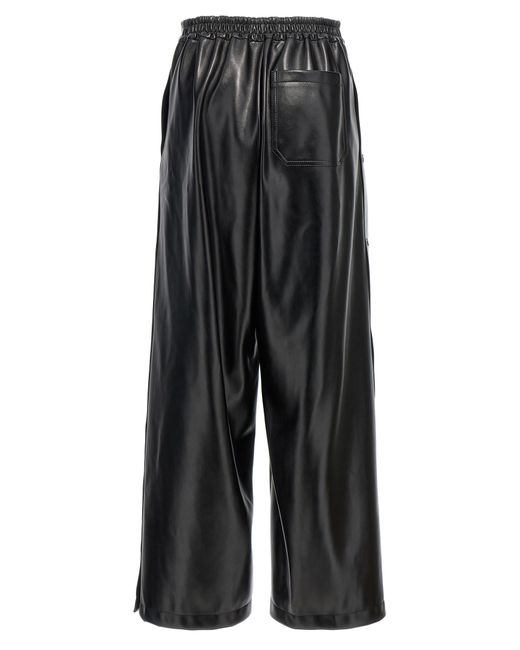 Stella McCartney Gray Alter Mat Leather-Effect Wide Leg Trousers
