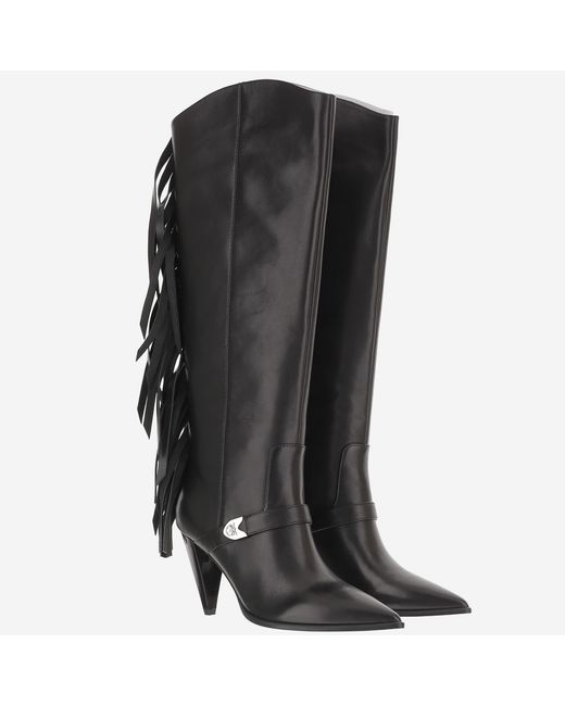 Pinko Black Boots Vane 03 Leather