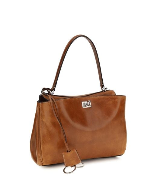 Balenciaga Brown Small Rodeo Handbag Lamb Ovis Aries Handbags