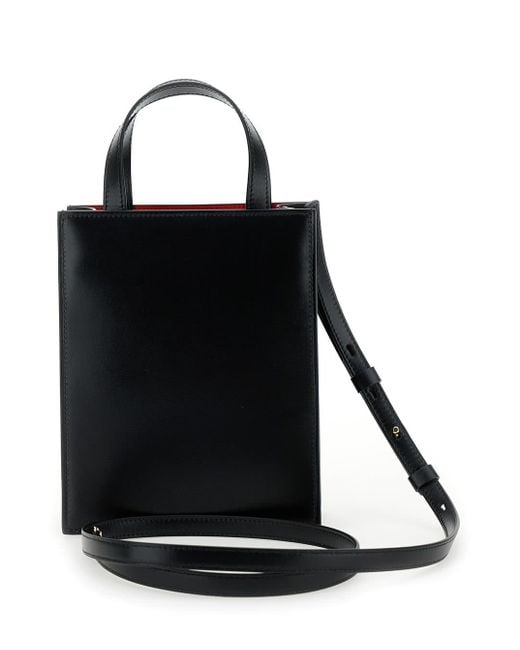 Ferragamo Black Crossbody Bag With Logo Gancini In Leather Woman