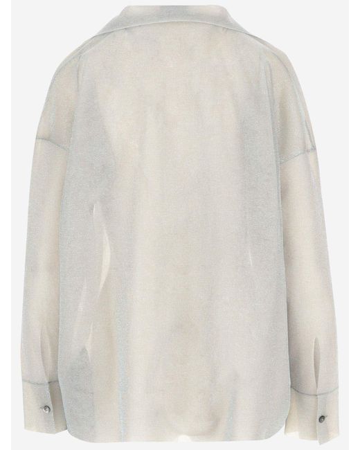 Giorgio Armani Gray Iridescent Sheer Shirt