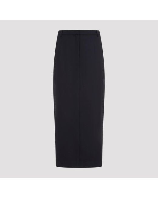 Theory Black Wool Midi Skirt