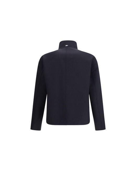 Herno Blue Elastane Coat Clothing for men