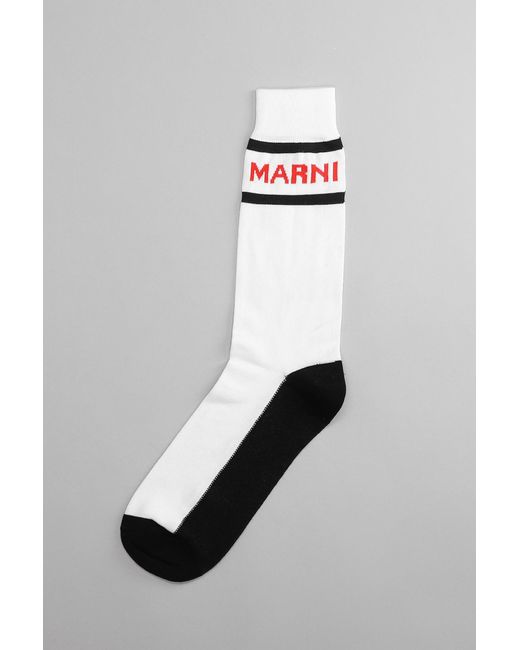 Marni Socks In White Cotton for men