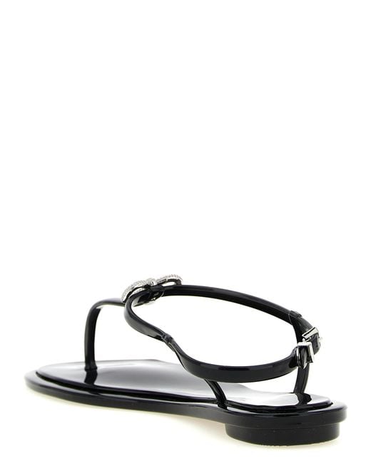 Mach & Mach Black Pvc Flat Sandals