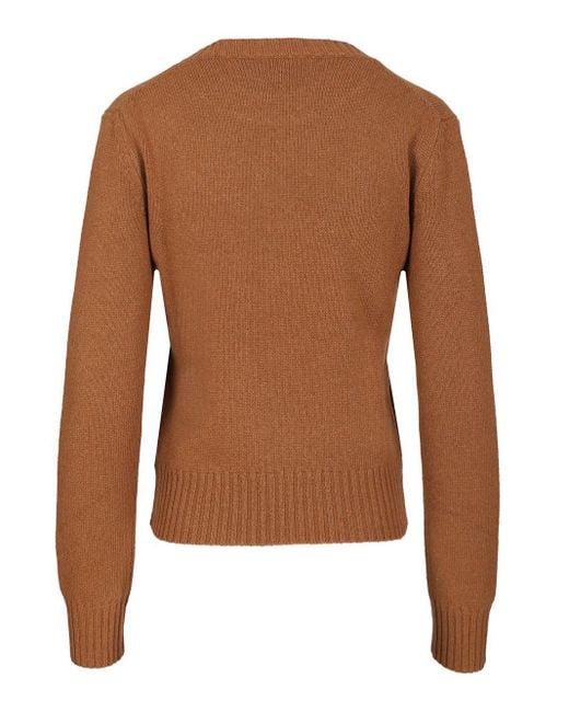 AMI Brown Ami Wool And Cashmere Sweater