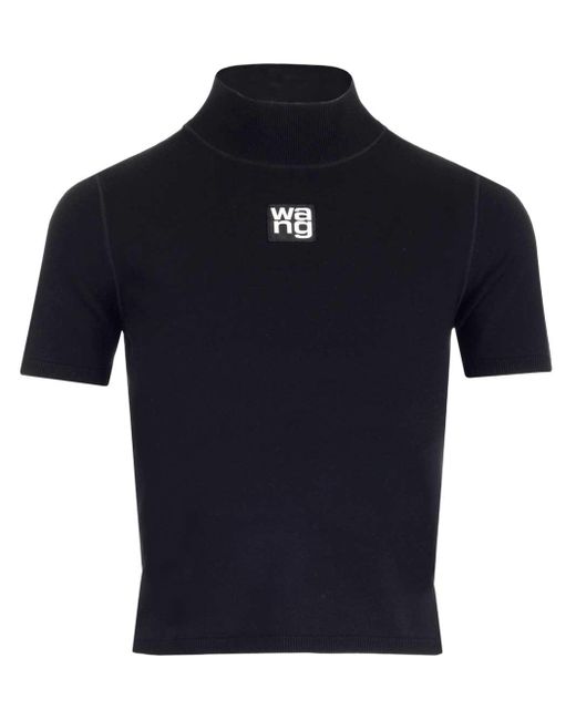 T By Alexander Wang Blue Viscose Fitted Top