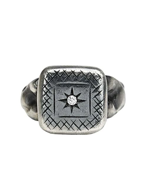Bottega Veneta Gray Cubic Zirconia Square Ring Jewelry