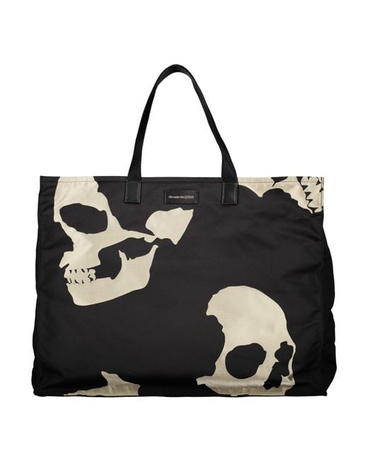 Alexander McQueen Printed Tote Bag in Black for Men Lyst