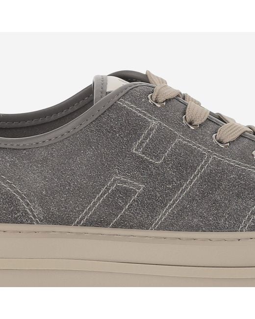 Hogan Gray Sneakers Rebel Suede Leather Trainers for men
