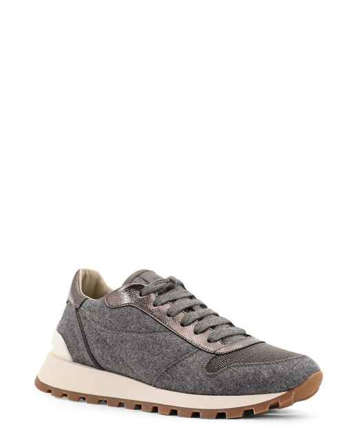 スニーカー Brunello Cucinelli Low-Top Wool Flannel Sneakers Brunello Cucinelli Low-top wool flannel sneakers with