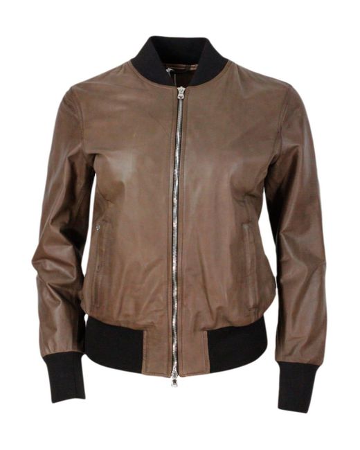 Barba Napoli Brown Bomber Jacket