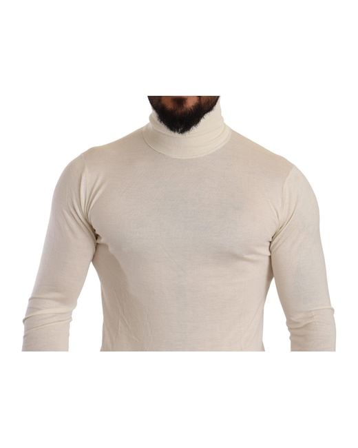 Dolce & Gabbana Natural Cashmere Turtleneck Pullover Sweater Clothing for men